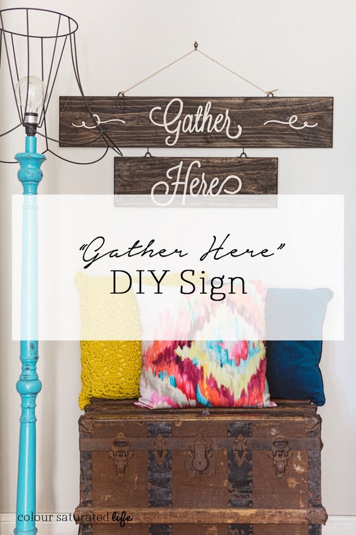 Gather Here DIY Sign