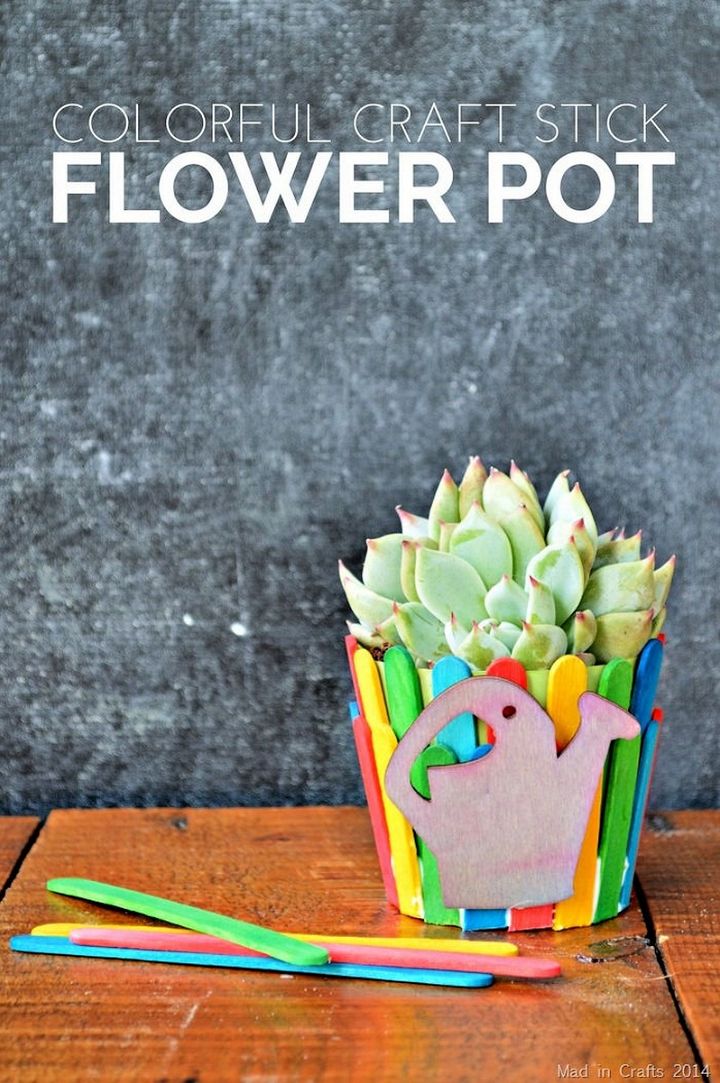 Craft Stick Flower Pot