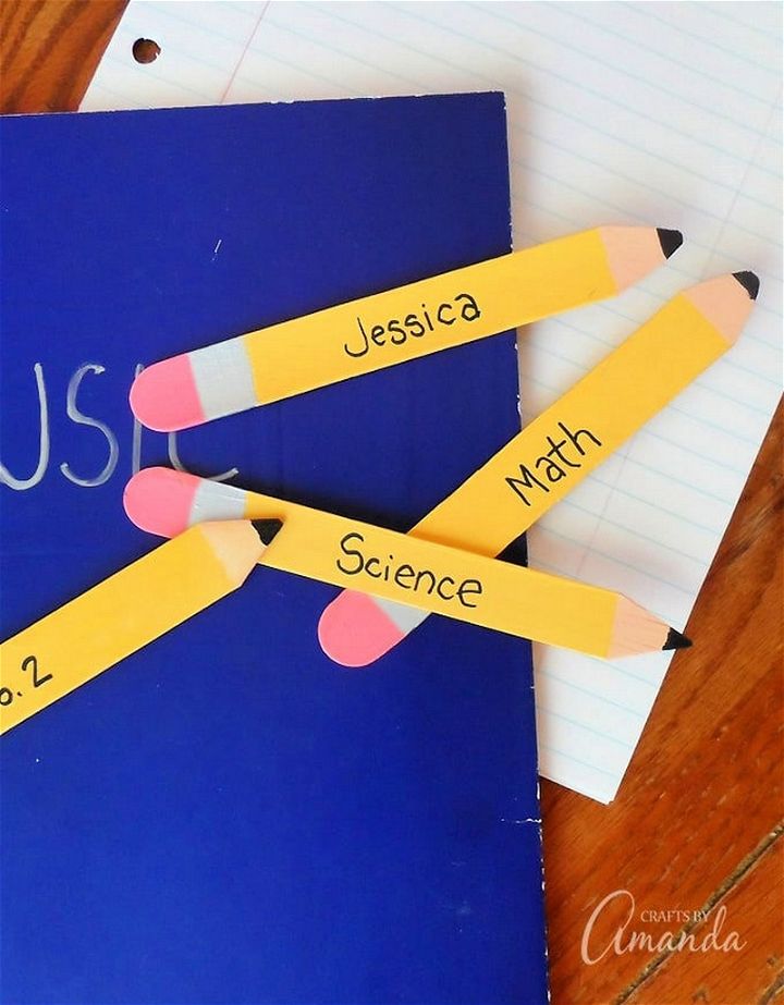Craft Stick Pencil Bookmarks