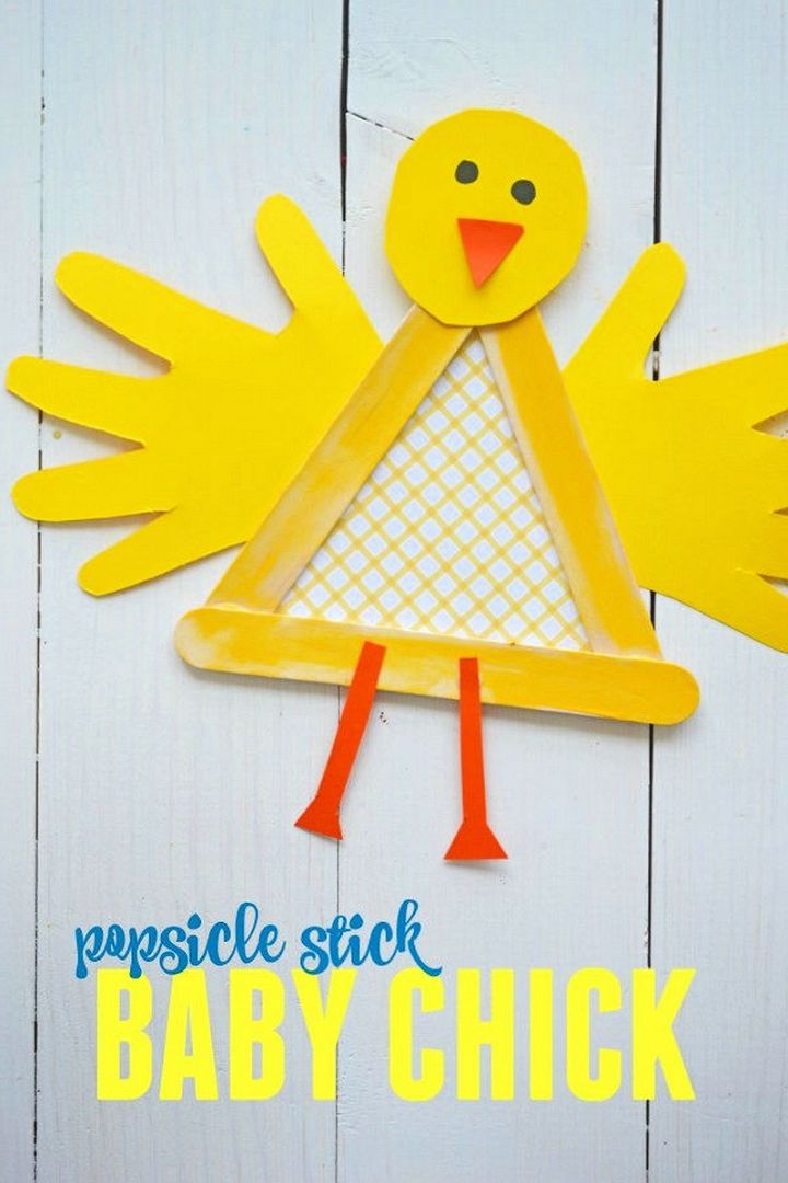 Crafty Popsicle Stick Baby Chick for Spring