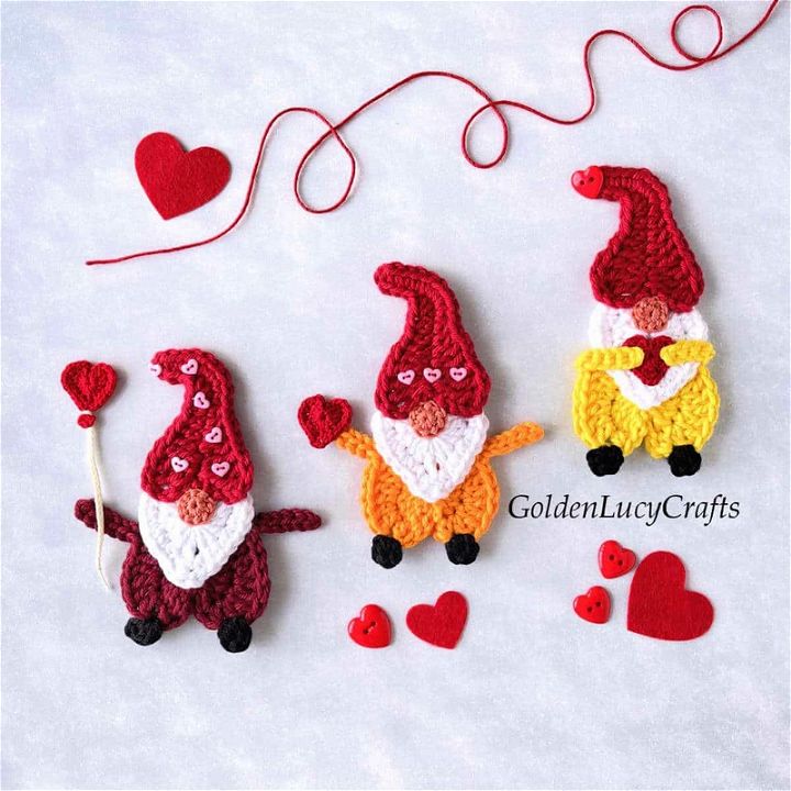 Crochet Valentines Day Gnome