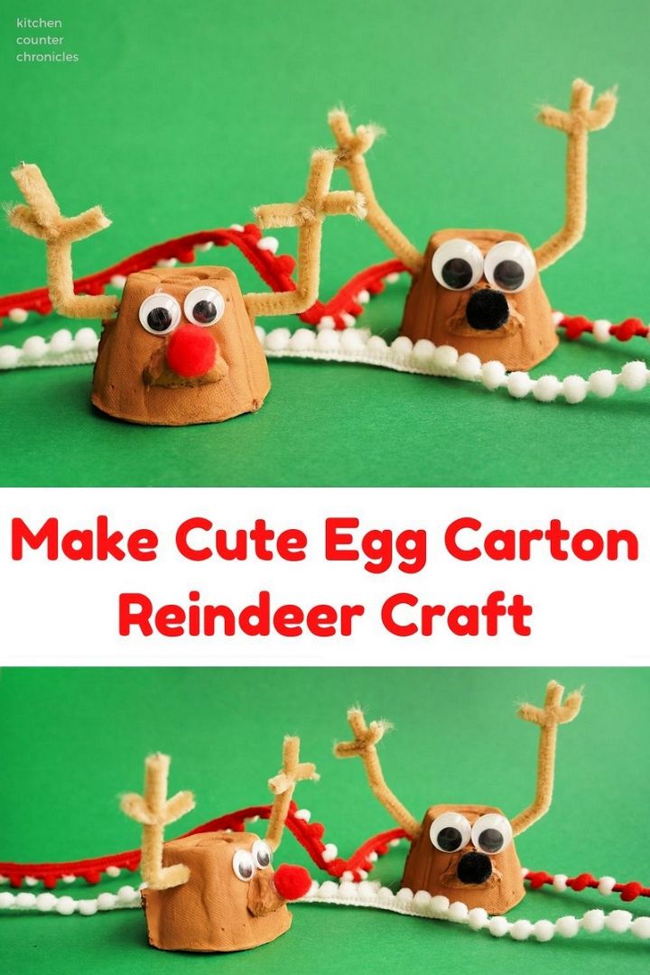 Cute Egg Carton Reindeer Craft