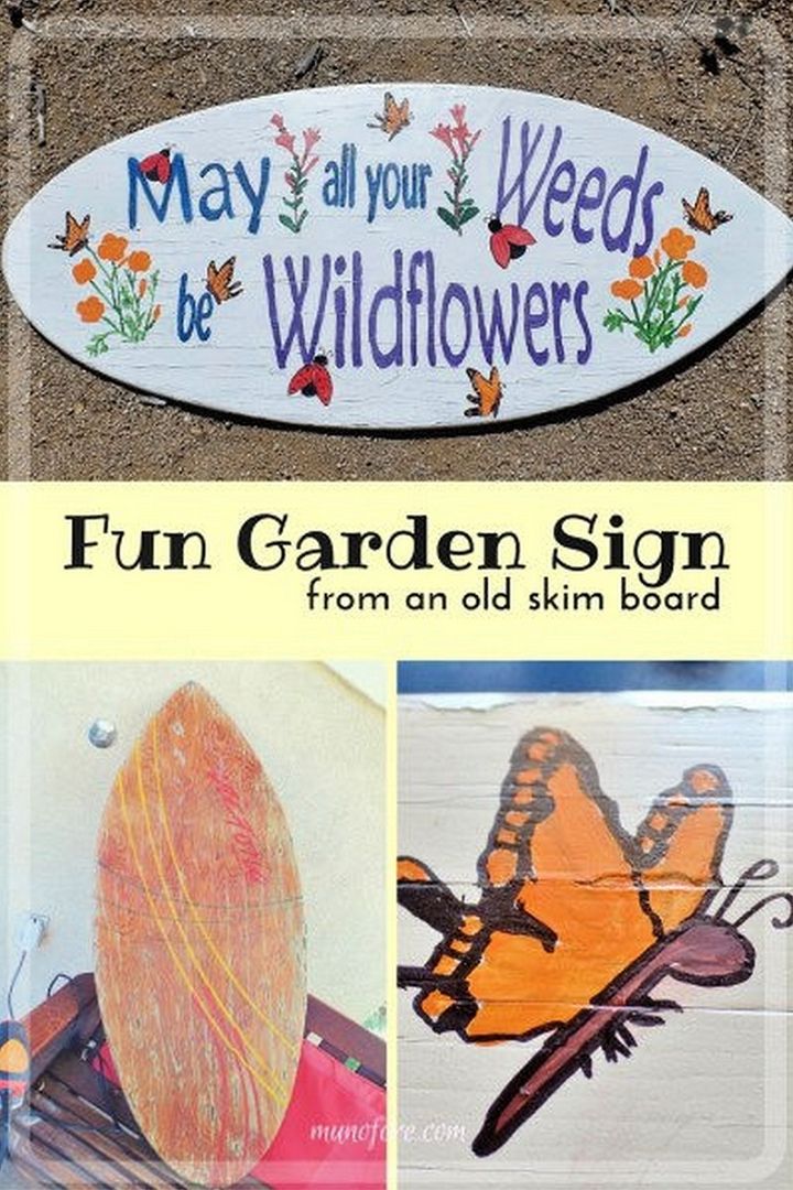 DIY Fun Garden Sign to Brighten Your Yard