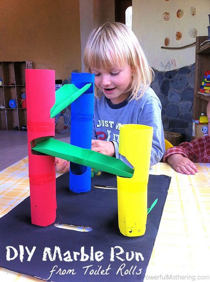 DIY Marble Run from Toilet Rolls