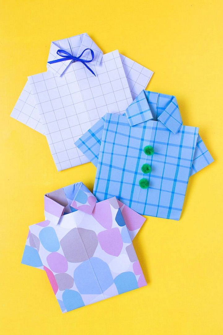 DIY Origami Shirt Card For Fathers Day