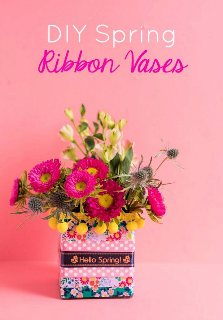 DIY Ribbon Vases With P Touch Embellish Elite