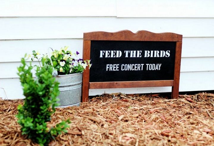 Easy Garden Sign for Bird Lovers with Rustic Cheater No Build Frame