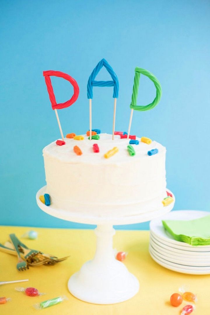 Fathers Day Twizzlers Cake Topper