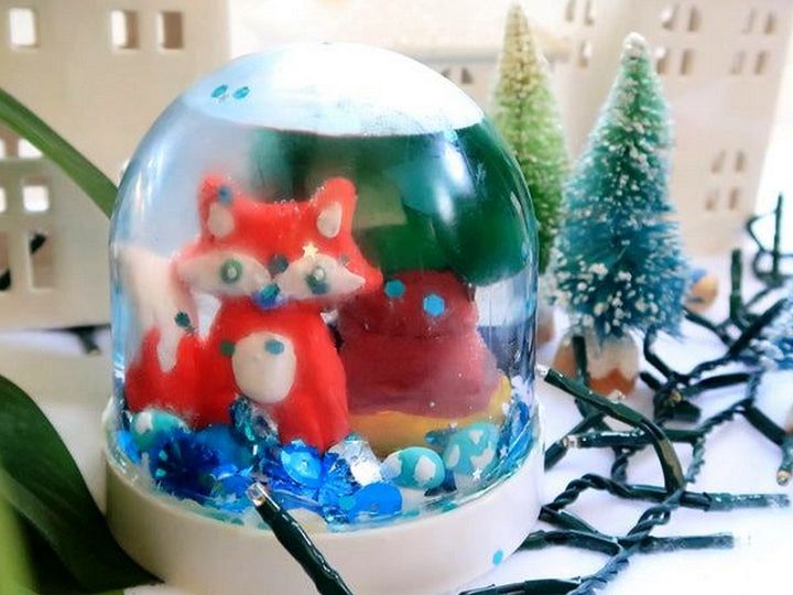 Fox in the Forest Snow Globe Clay Craft
