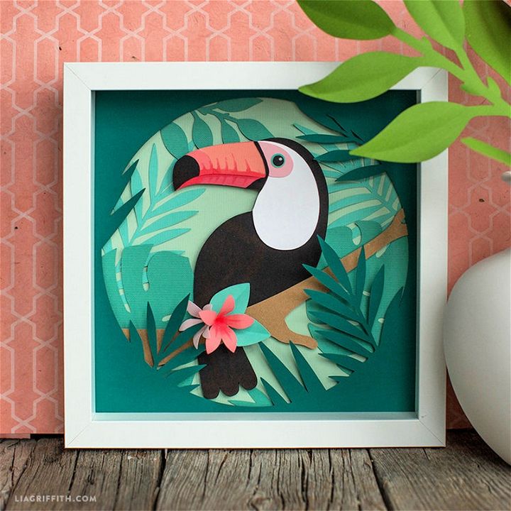 Framed Papercut Toucan