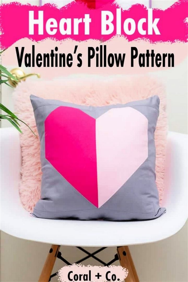 Heart Block Pillow Pattern Quilt Tutorial