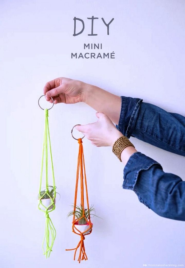 How To DIY Mini Macrame Plant Hangers