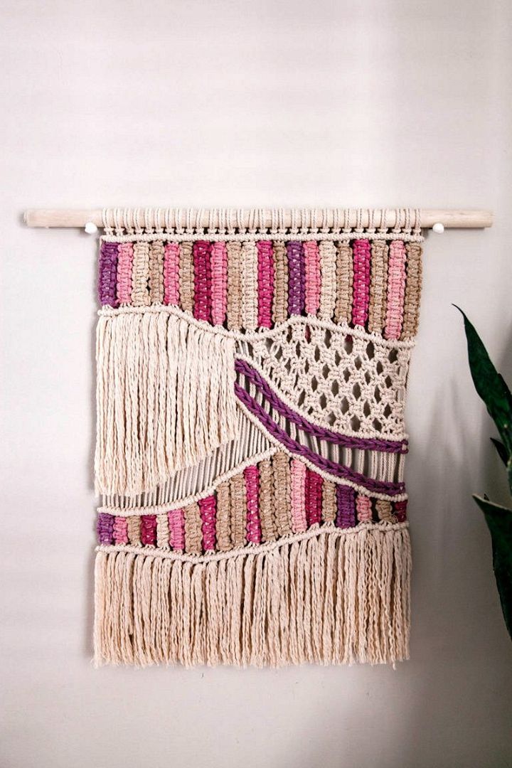 Macrame Wall Hanging Tutorial For Beginners Natural Dyed Cotton Thread