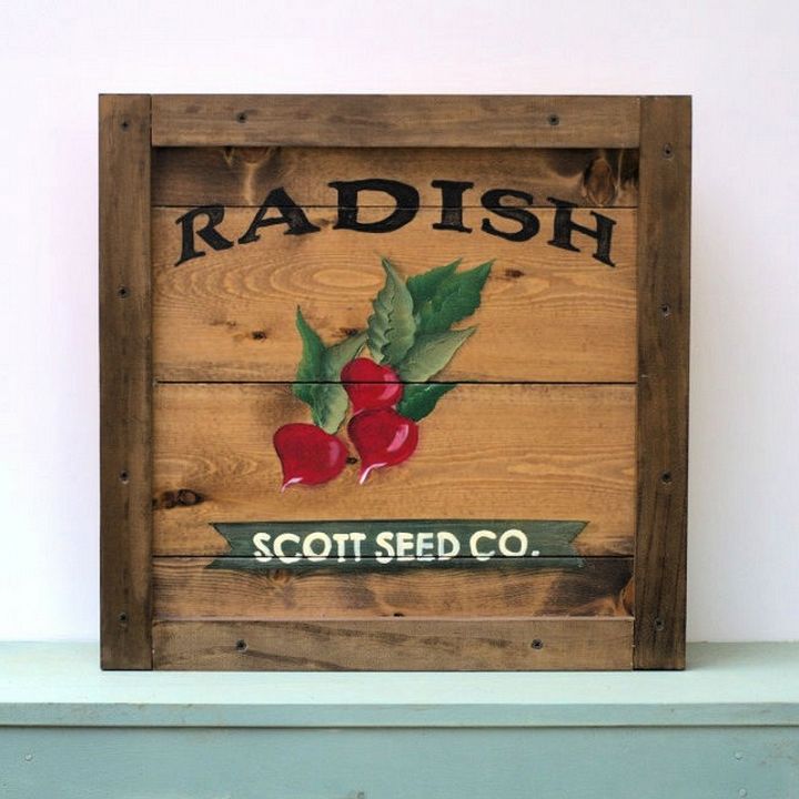 Paint a Radish and Carrot Vintage Seed Packet Sign cont