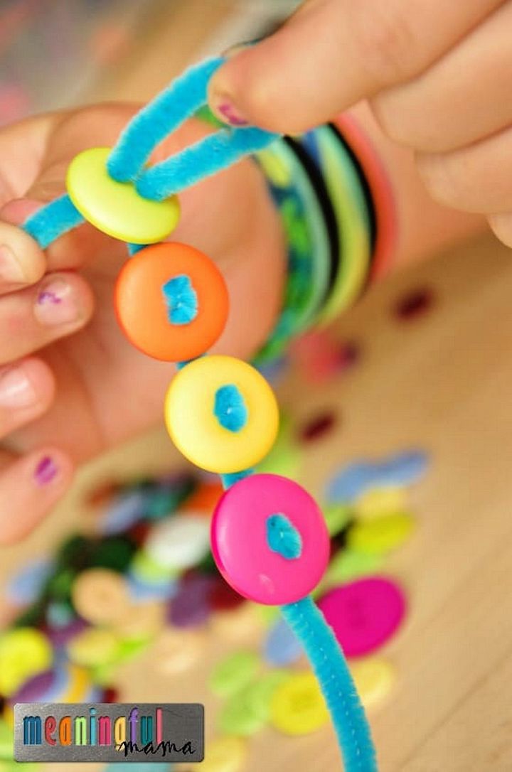 Pipe Cleaner and Button Bracelets