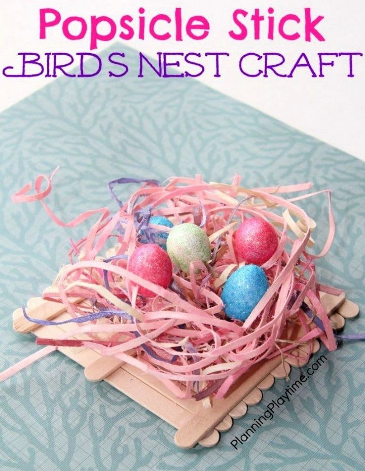 Popsicle Stick Birds Nest Crafts