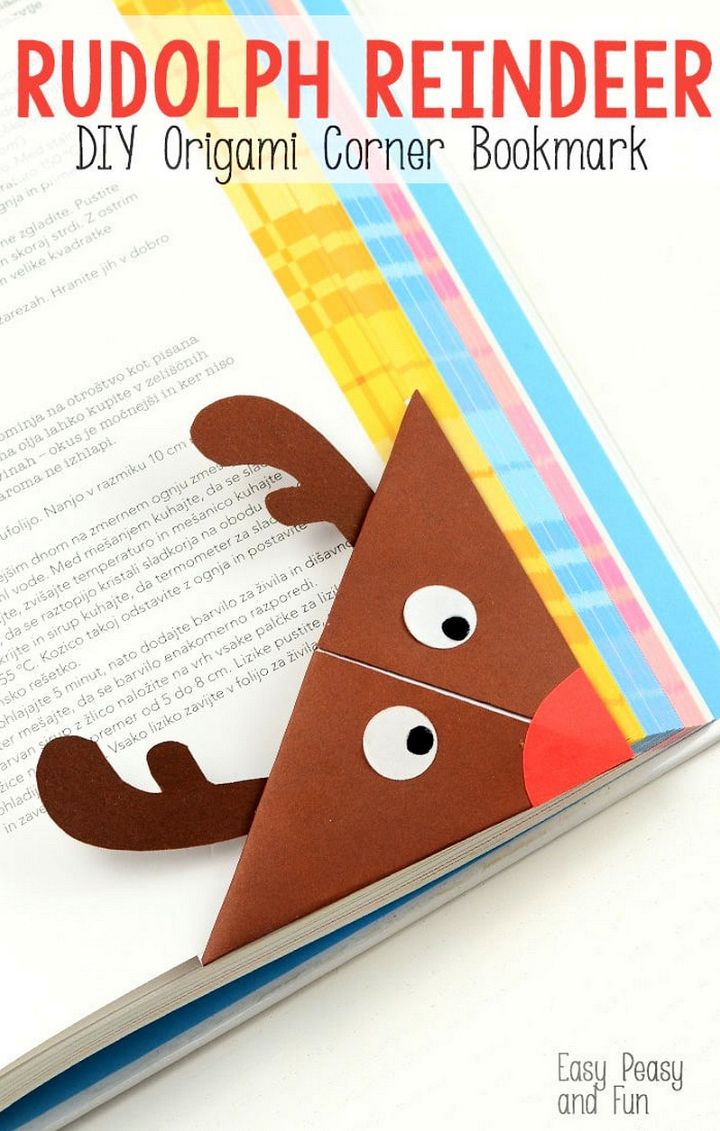 Reindeer Origami Corner Bookmark
