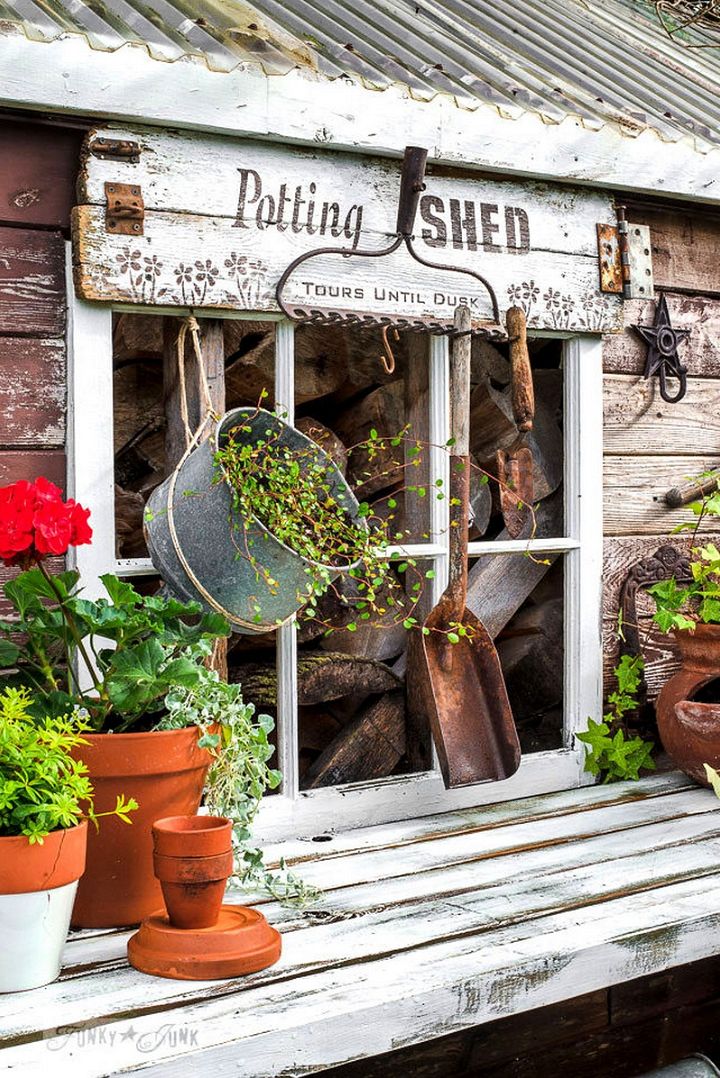Rustic Shed Reveal With Potting Shed Garden Sign