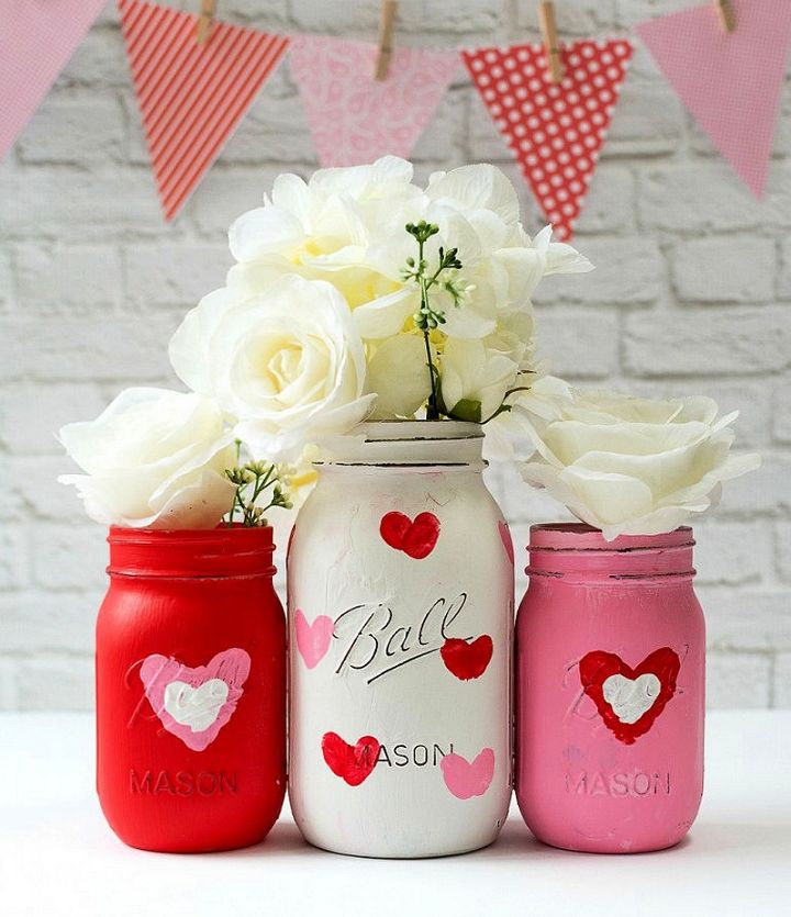 Valentine Day Mason Jar Craft