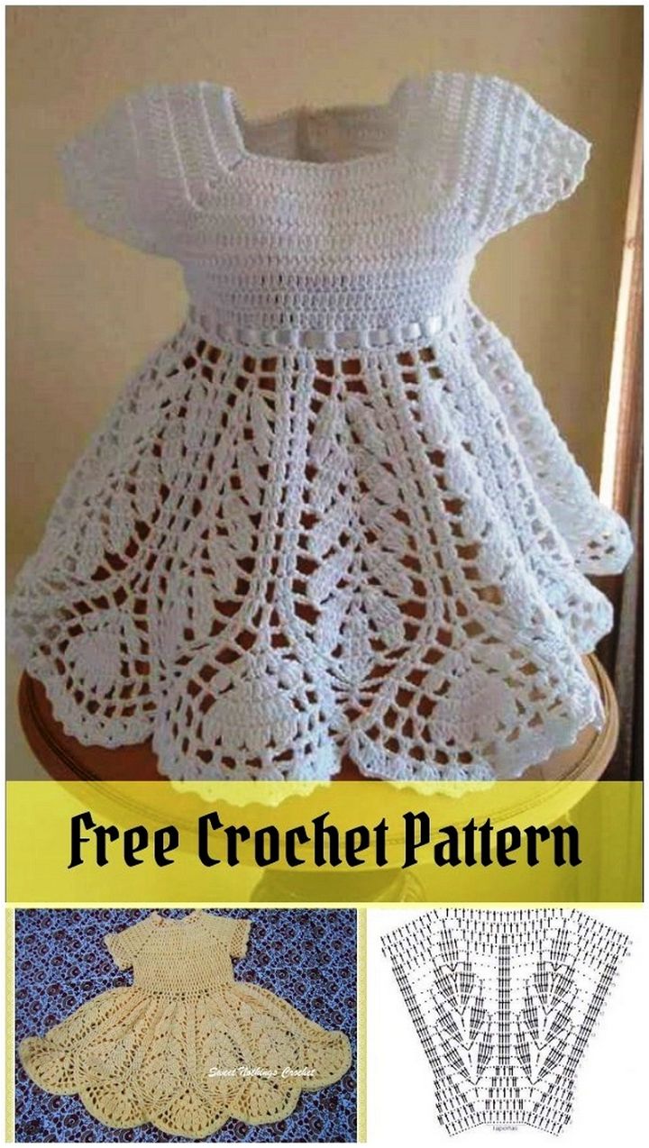 Beautiful Lotus Baby Dress Free Crochet Pattern