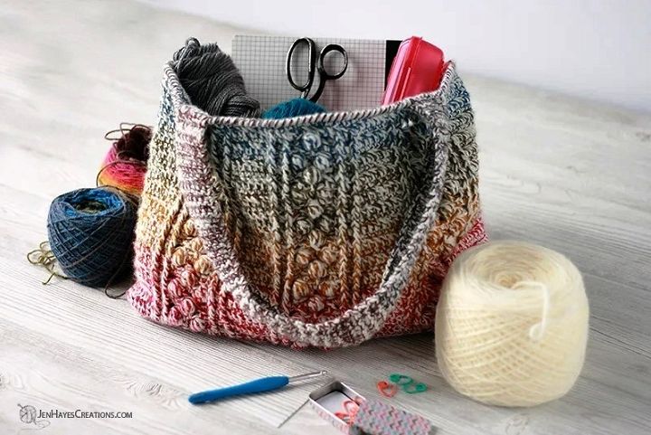 Braided Bobble Crochet Bag