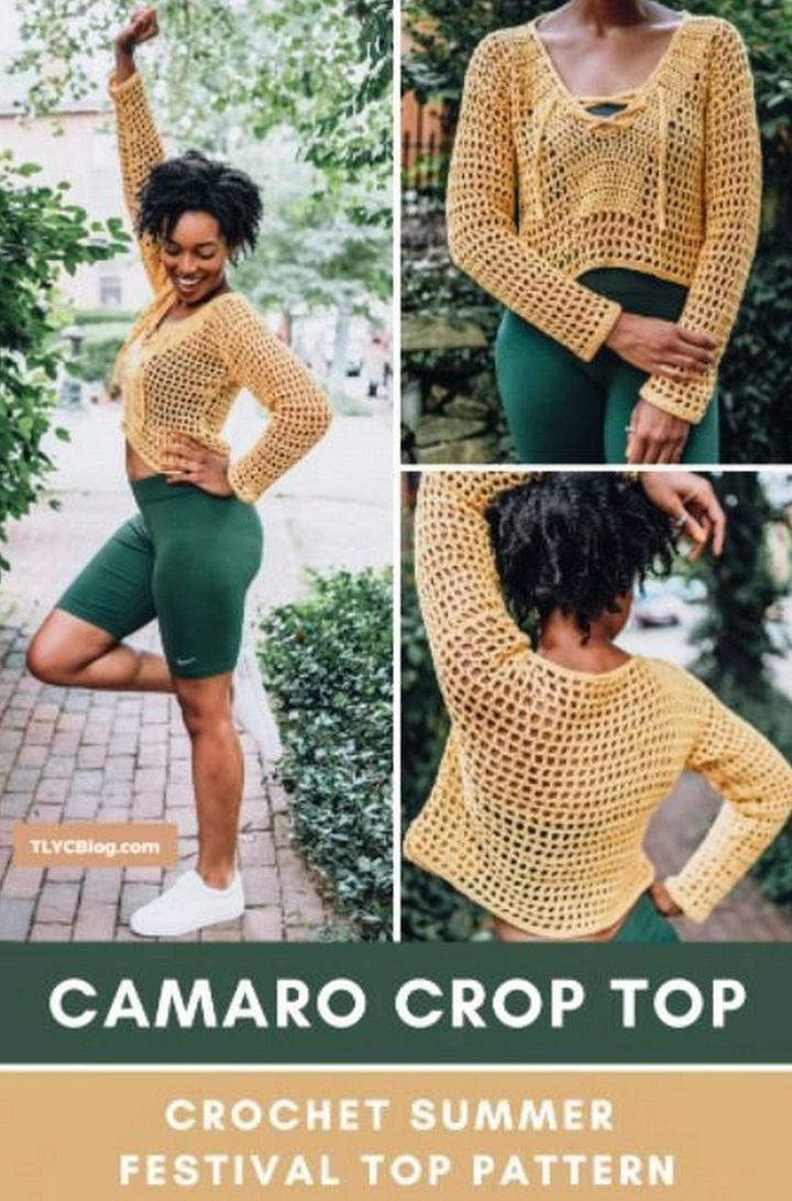 Camaro Crop Top mesh crochet top pattern