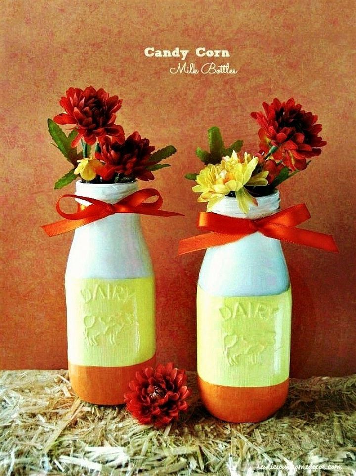 Candy Corn Milk Bottles And Jars