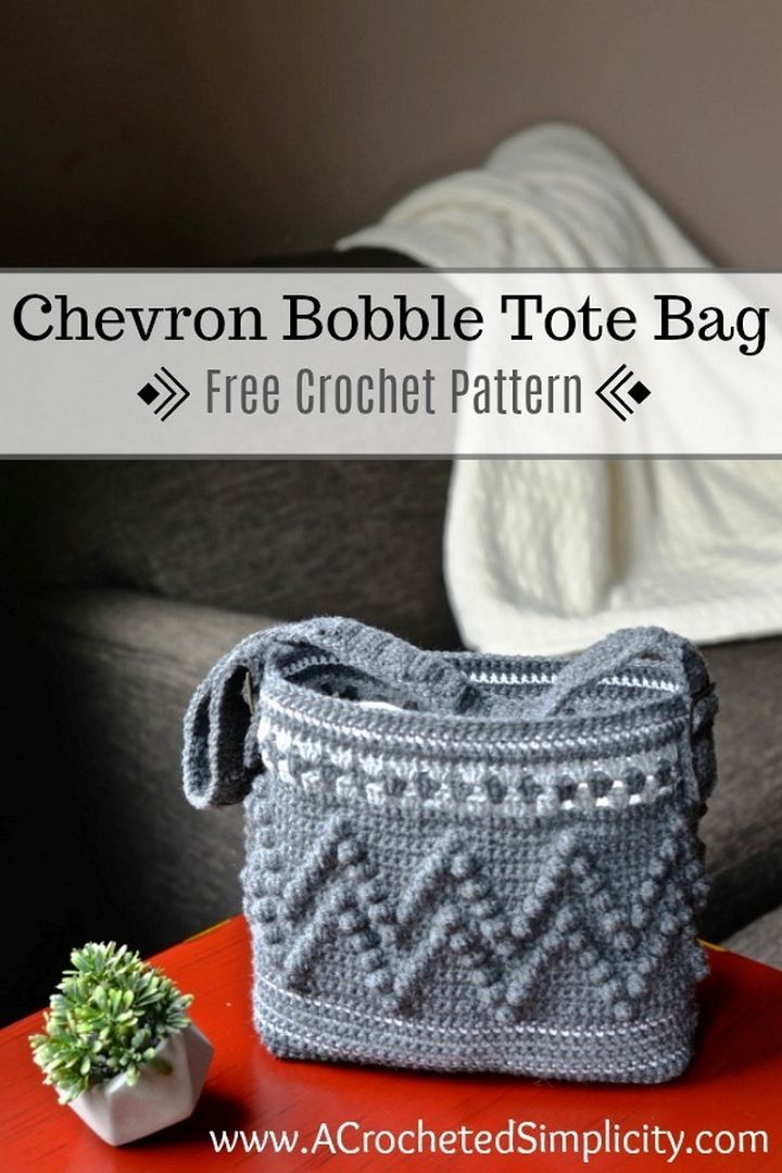 Chevron Bobble Tote Bag – Free Crochet Pattern