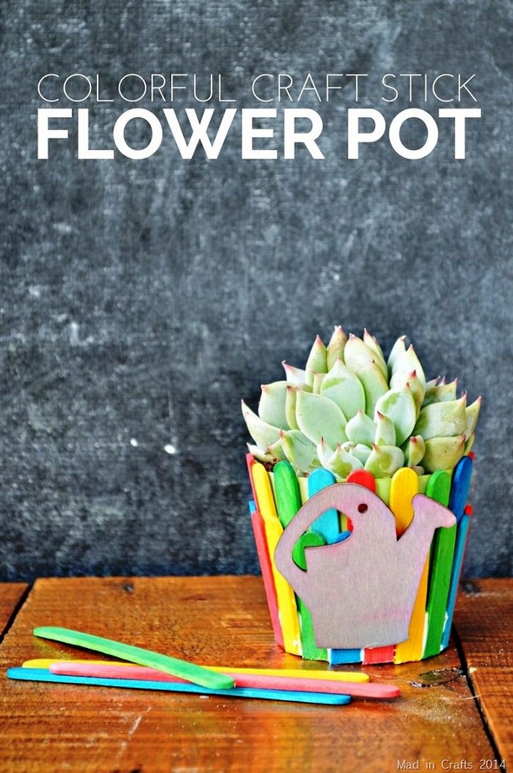 Craft Stick Flower Pot