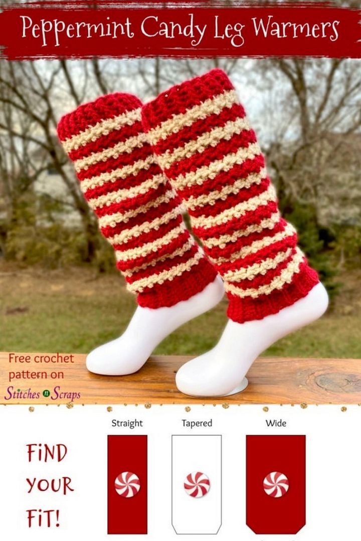 Crochet Leg Warmers – Peppermint Candy