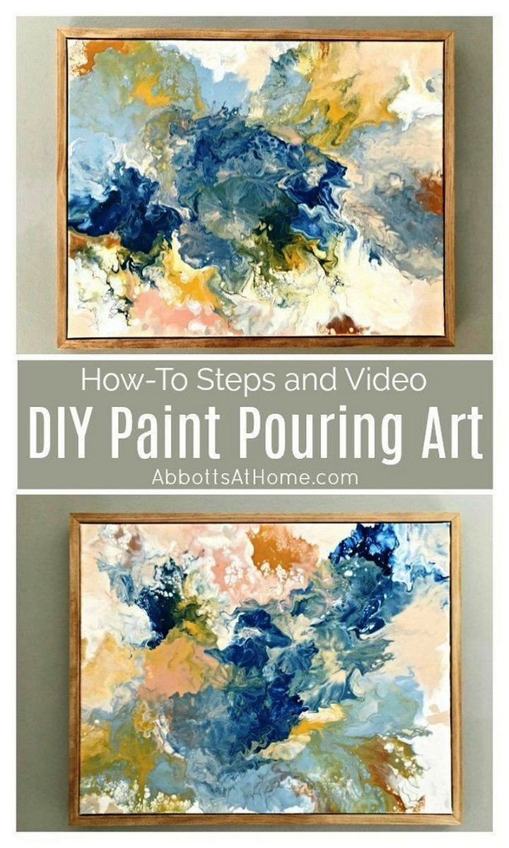 DIY Acrylic Paint Pouring Wall Art