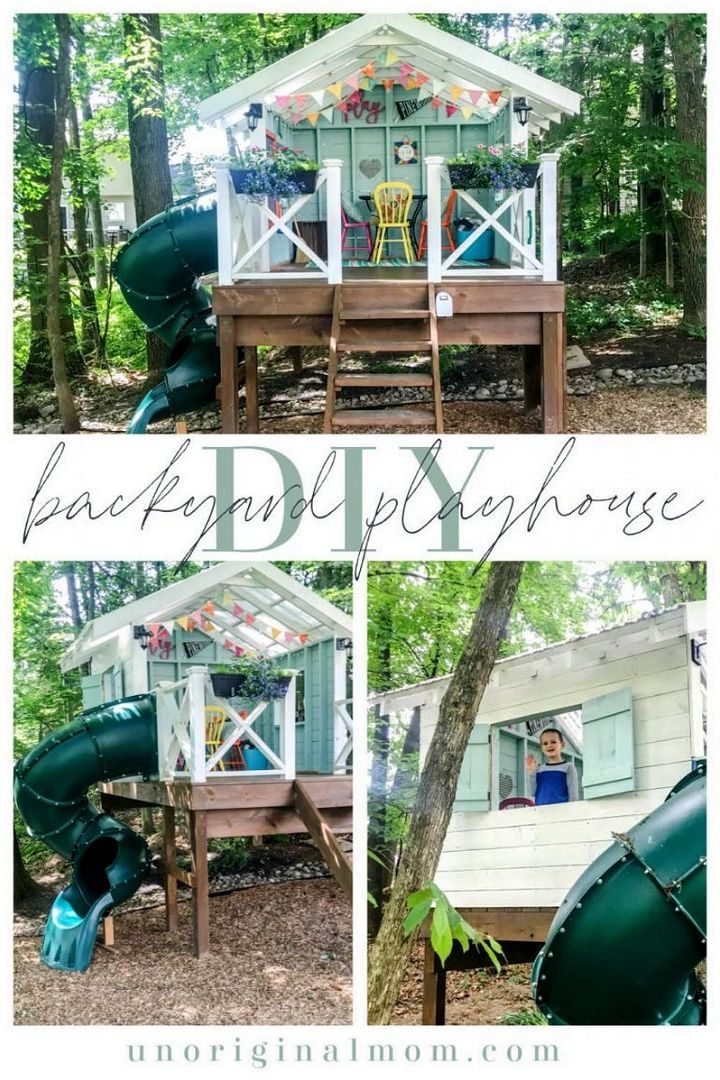 DIY Backyard Playhouse with Slide – Our Handmade Hideaway