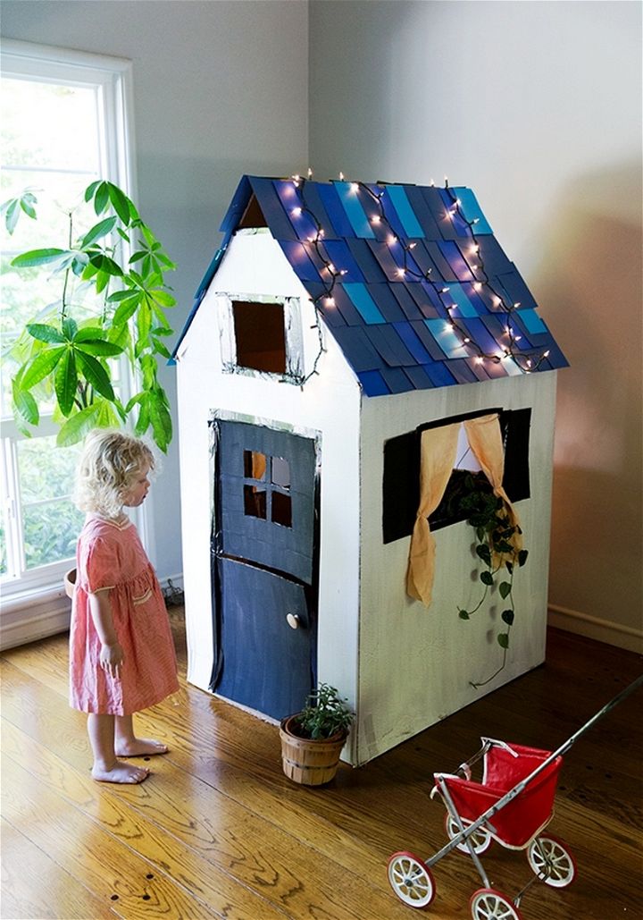 DIY Cardboard Playhouse From A Box