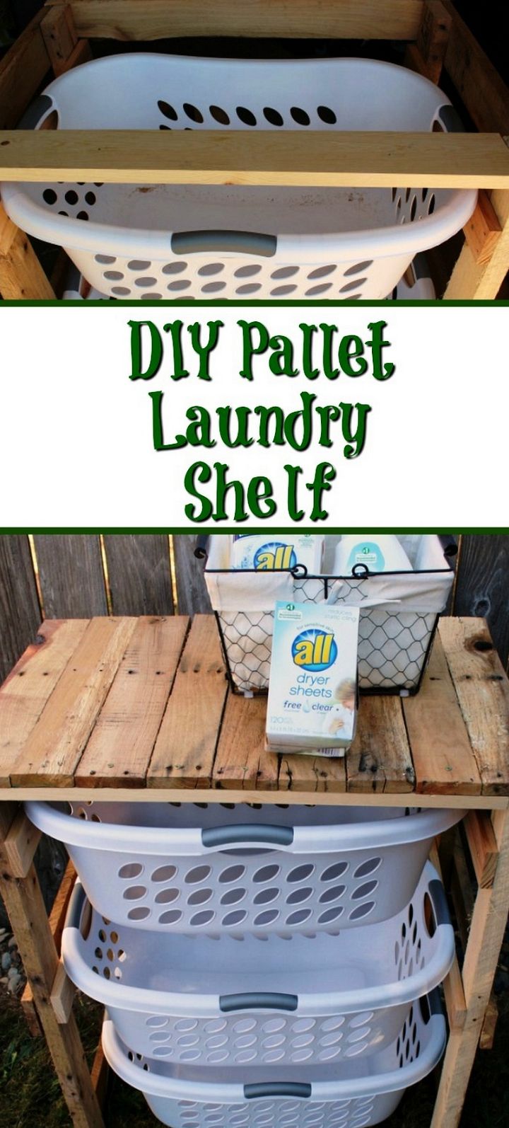 DIY Pallet Laundry Shelf