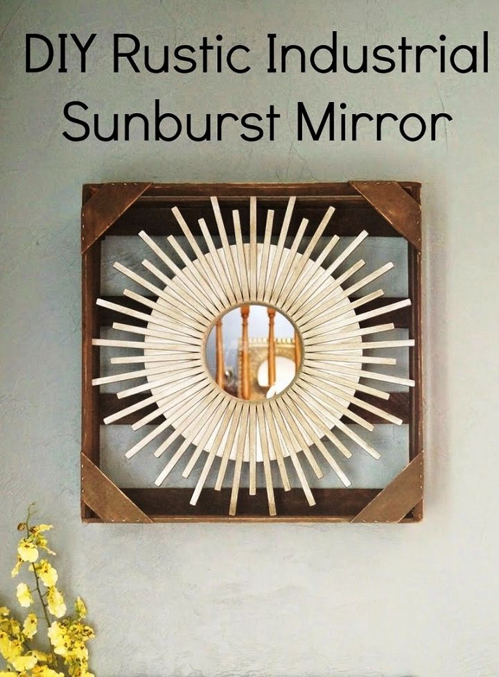 DIY Rustic Industrial Sunburst Mirror