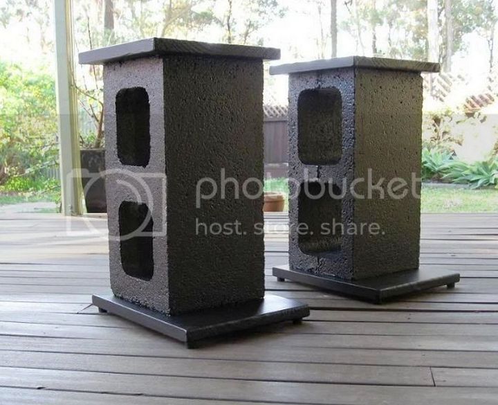 DIY Speaker Stand Using Concrete Blocks