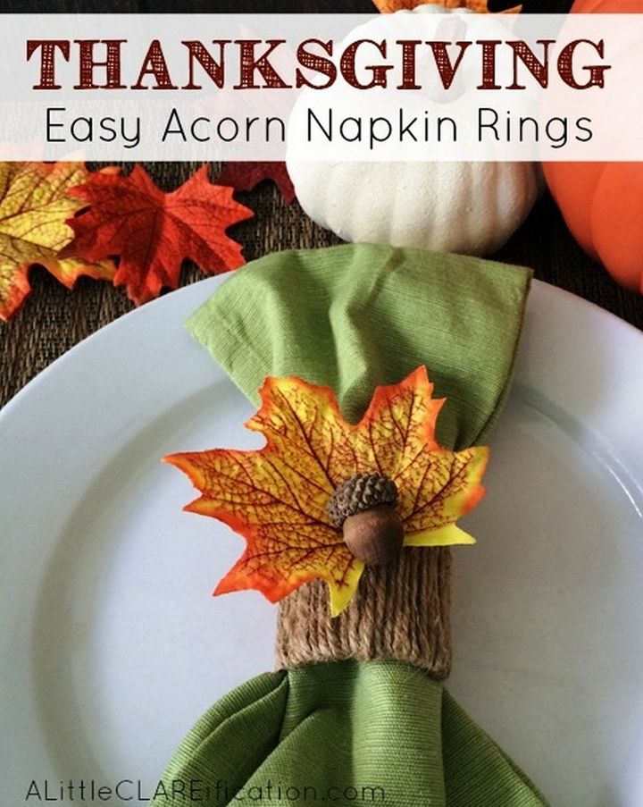 DIY Thanksgiving Acorn Napkin Rings