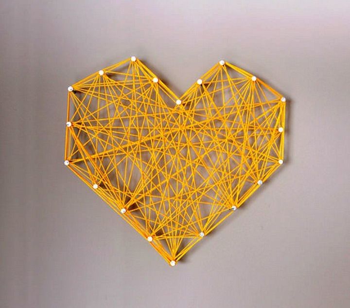 DIY Threaded Heart Wall Art