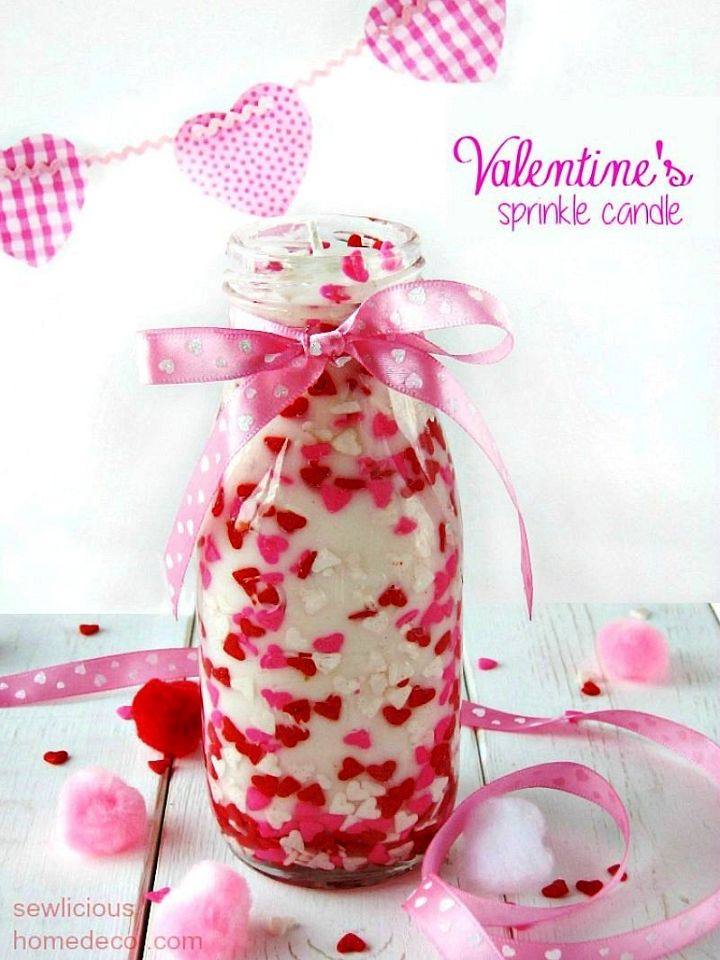 DIY Valentine Sprinkles Candle Gift Ideas