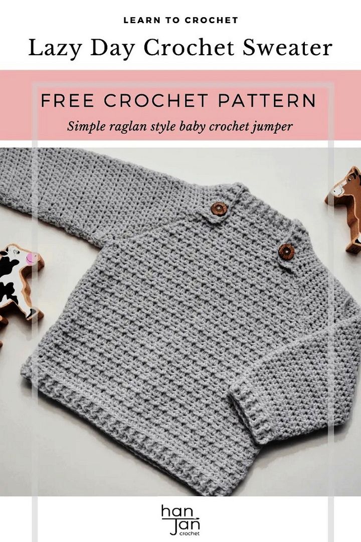Easy Crochet Baby Pattern – The Lazy Day Sweater