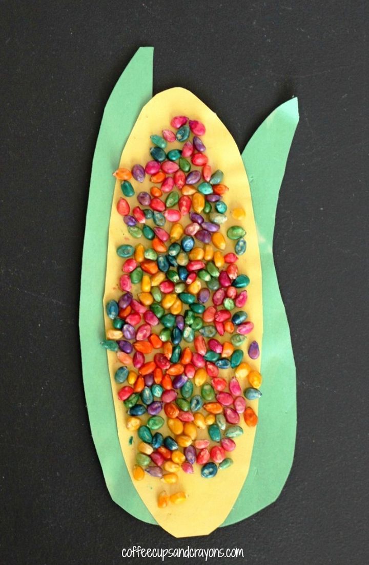 Easy Thanksgiving Corn Craft For Preschool Kids