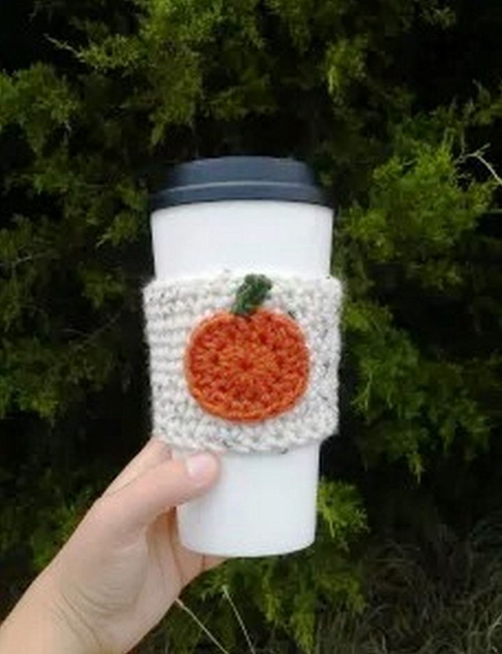 Fall Pumpkin Cup Cozy Crochet Pattern