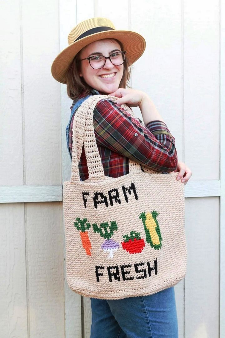 Farm Fresh Market Bag Free Crochet Bag Pattern