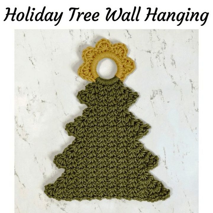 Fun Classic Crochet Christmas Tree Wall Hanging Pattern