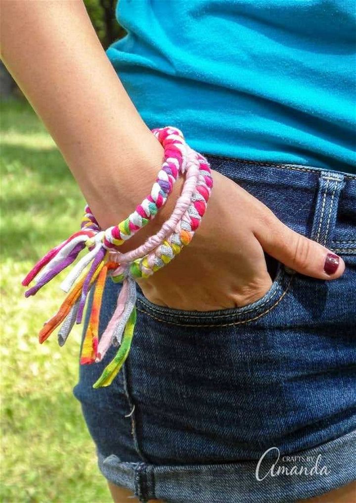 Make Bracelets from Recycled T shirts