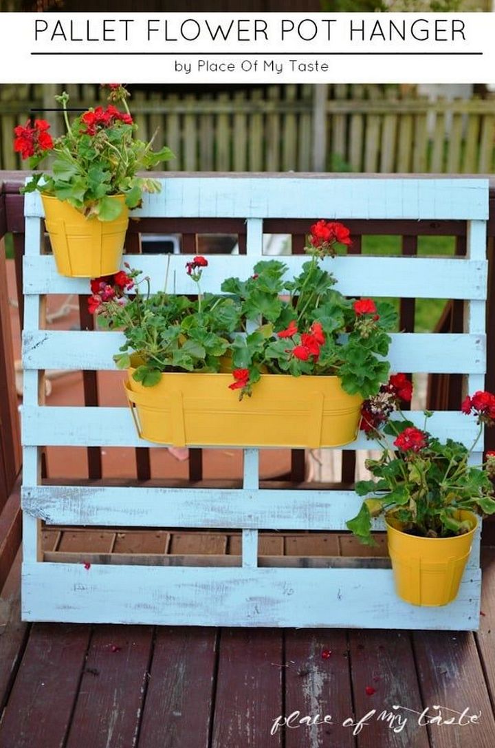 Pallet Flower Pot Hanger