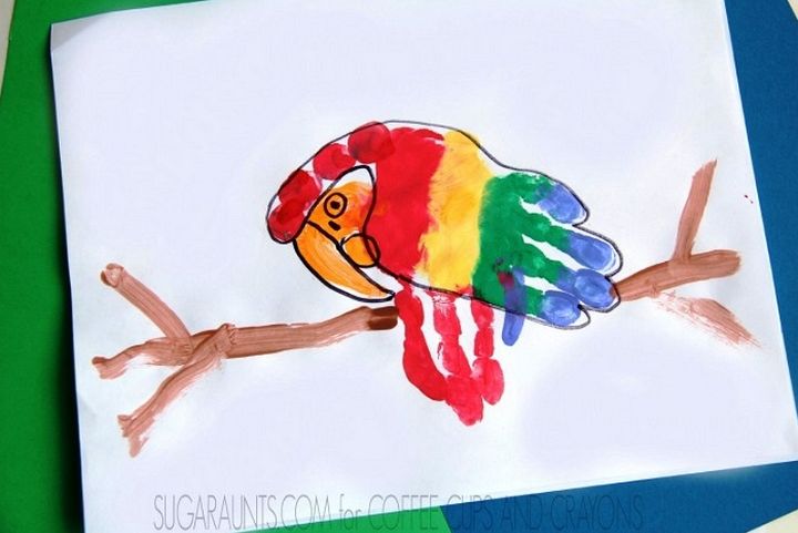 Parrot Handprint Art Keepsake