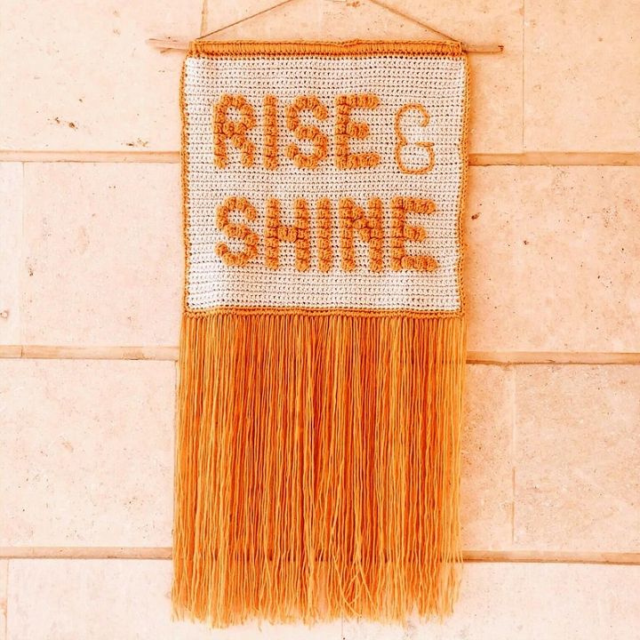 Rise Shine Crochet Wall Hanging – Free Pattern