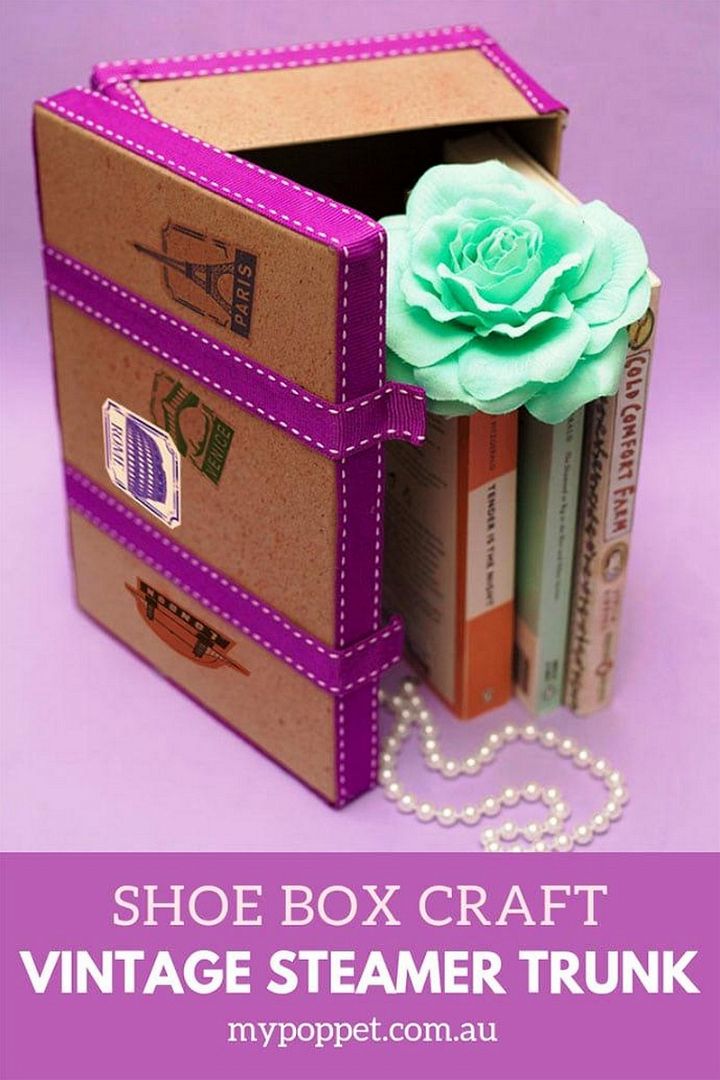 Shoe Box Craft – Make A Vintage Trunk Storage Box