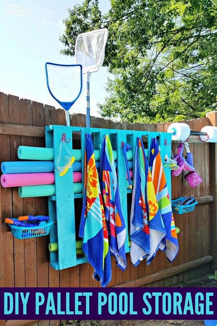 Simple DIY Pallet Pool Storage